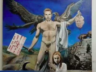 Justified? Captain America beheading Donald Trump.
