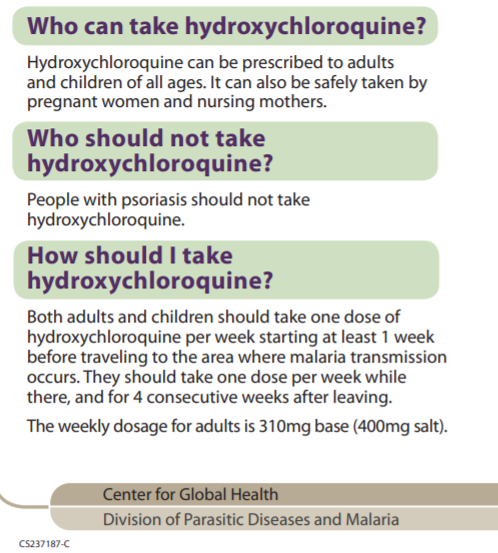 CDC: Who can take hydroxychloroquine?