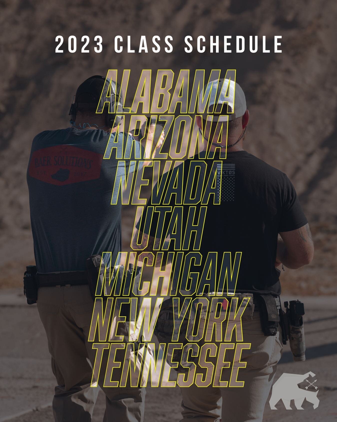 2023 class schedule is live on the site. There are still a few more CQB and open enrollment shooting courses to get added, and they&rsquo;ll be up in the next week or two. Some of these sell out fast. 
_________

@actiontarget @leupoldoptics @liveago