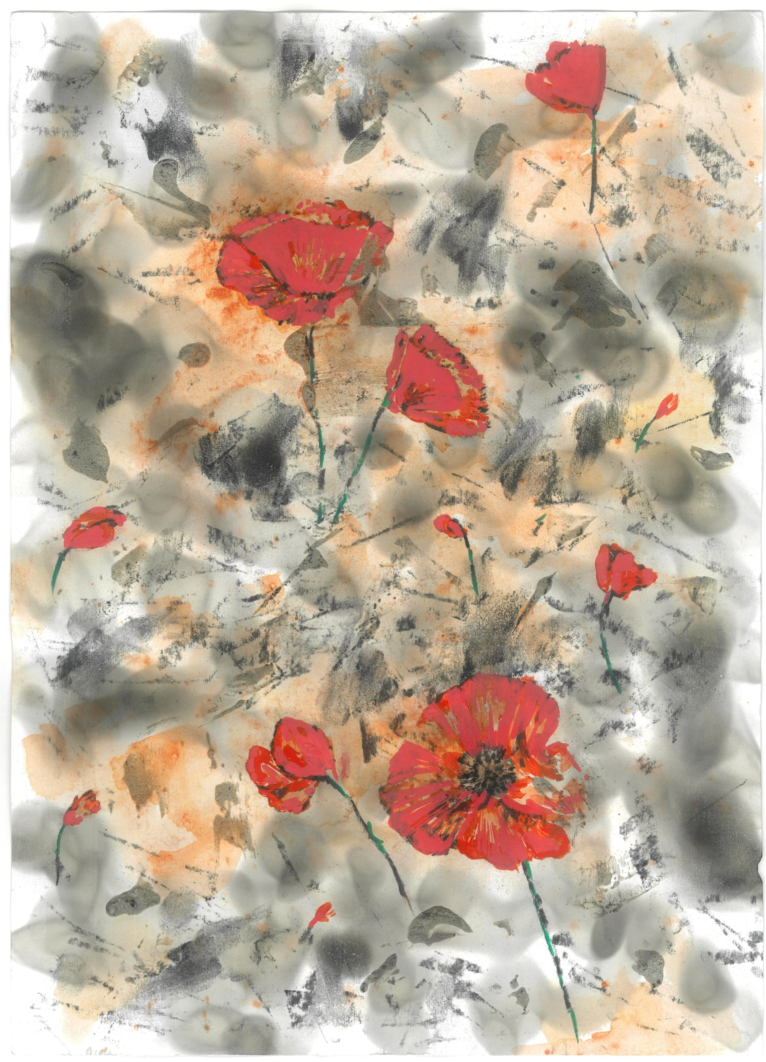 Saturated Red By Poppies