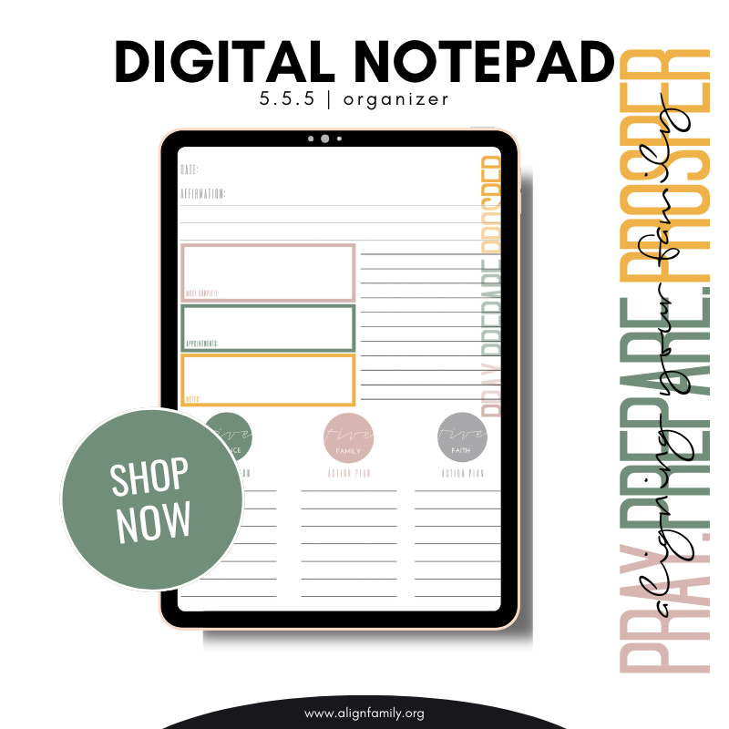 555 Goal Setting- Modern Style (Digital Notepad)