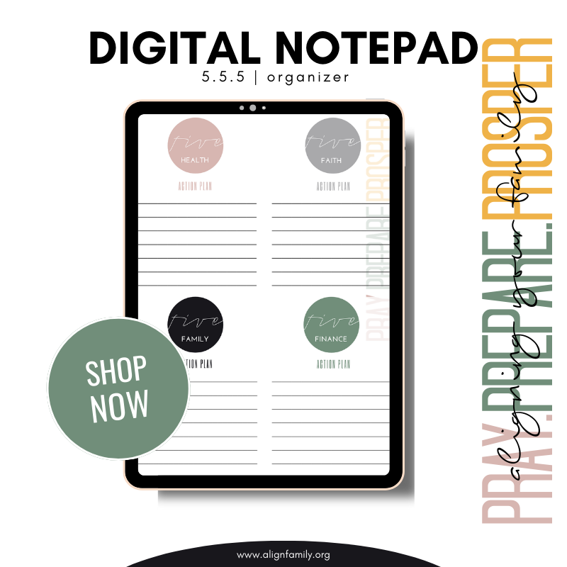 555 Goal Setting (Digital Notepad)