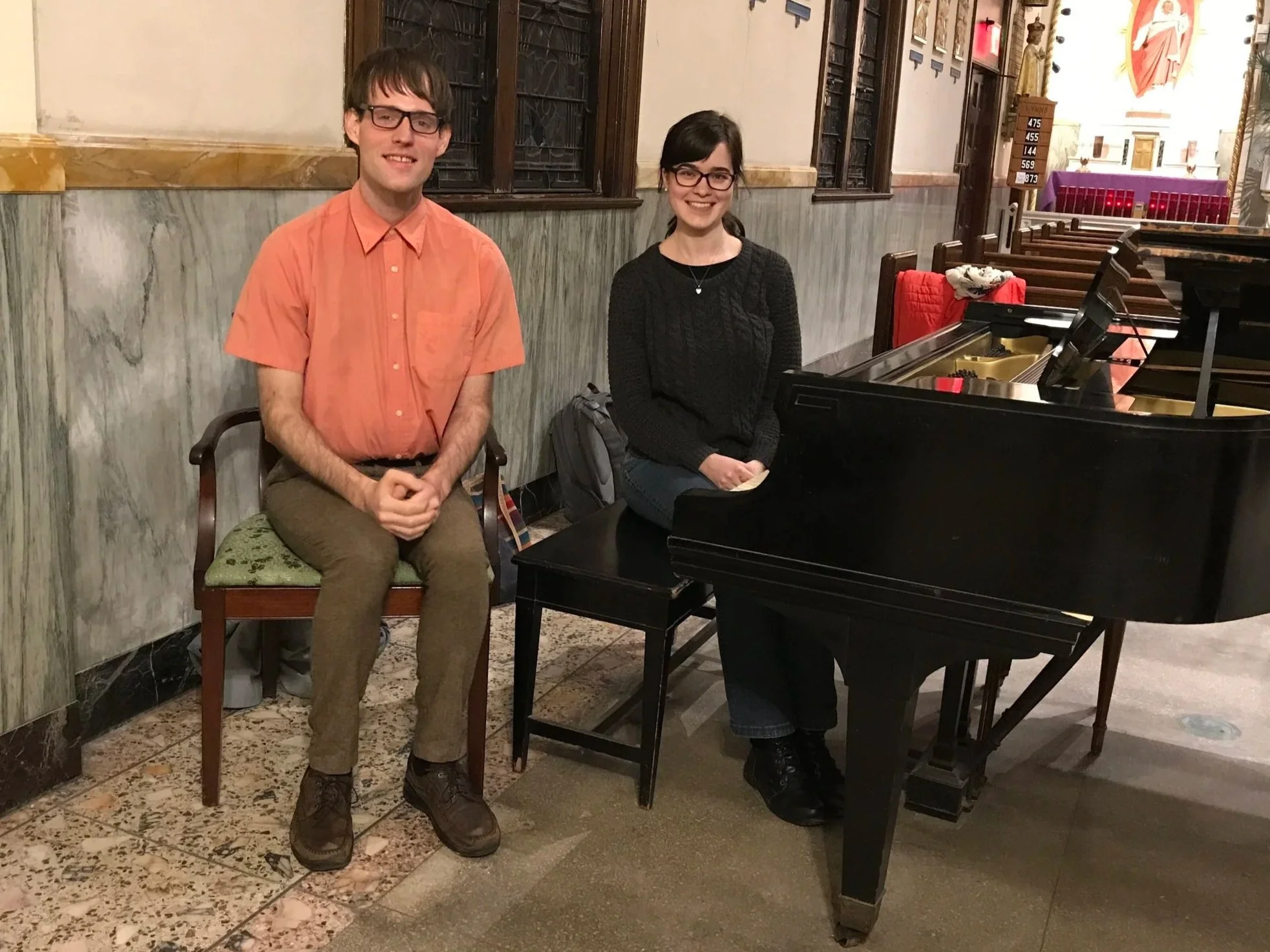 Piano student sharing positive feedback about creative teaching methods.