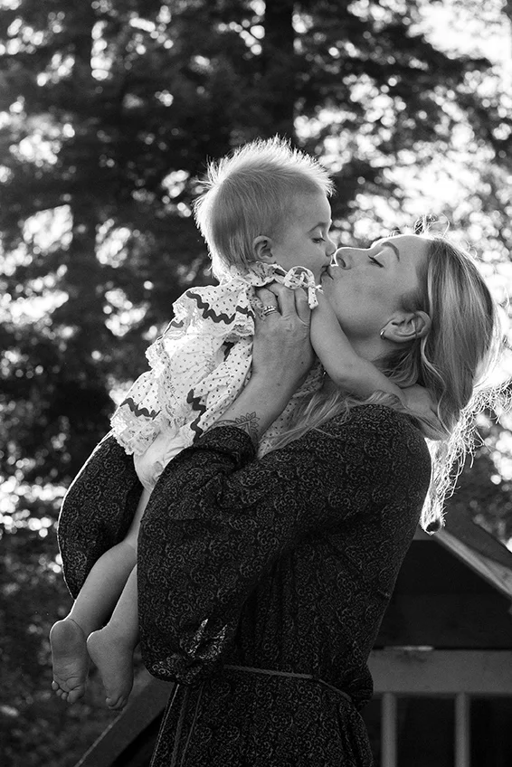 Family laughing in Kalama, Washington, at their home farm, photographed by Vancouver photographer Lillian Short.
