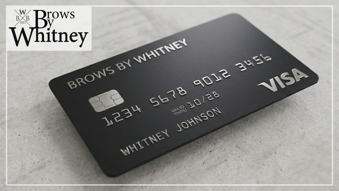 A close-up comparing a standard credit card edge to the ultra-fine needle size used for manual nanoblading in the Salt Lake area.