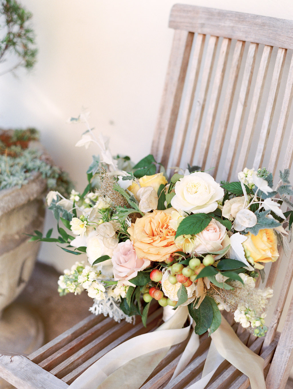 hall-at-fauntleroy-pacific-engagements-yellow-bridal-bouquet