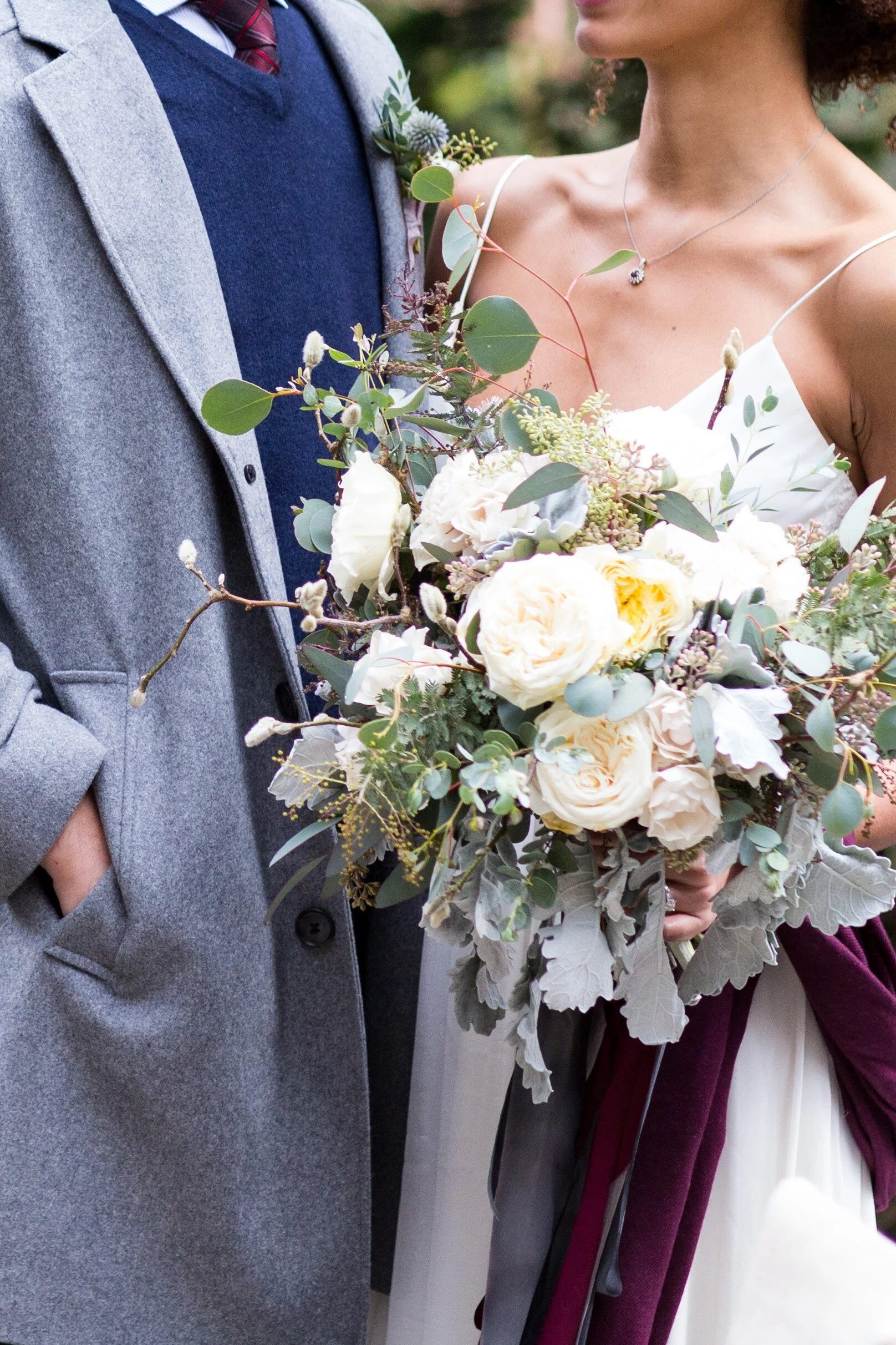 gather-design-company-bridal-bouquet-pacific-engagements-winter-wedding-jm-cellars-woodinville