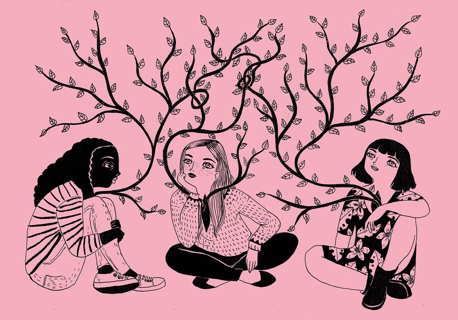 Ilustración de Maria Hesse para Girly Girl Magazine.