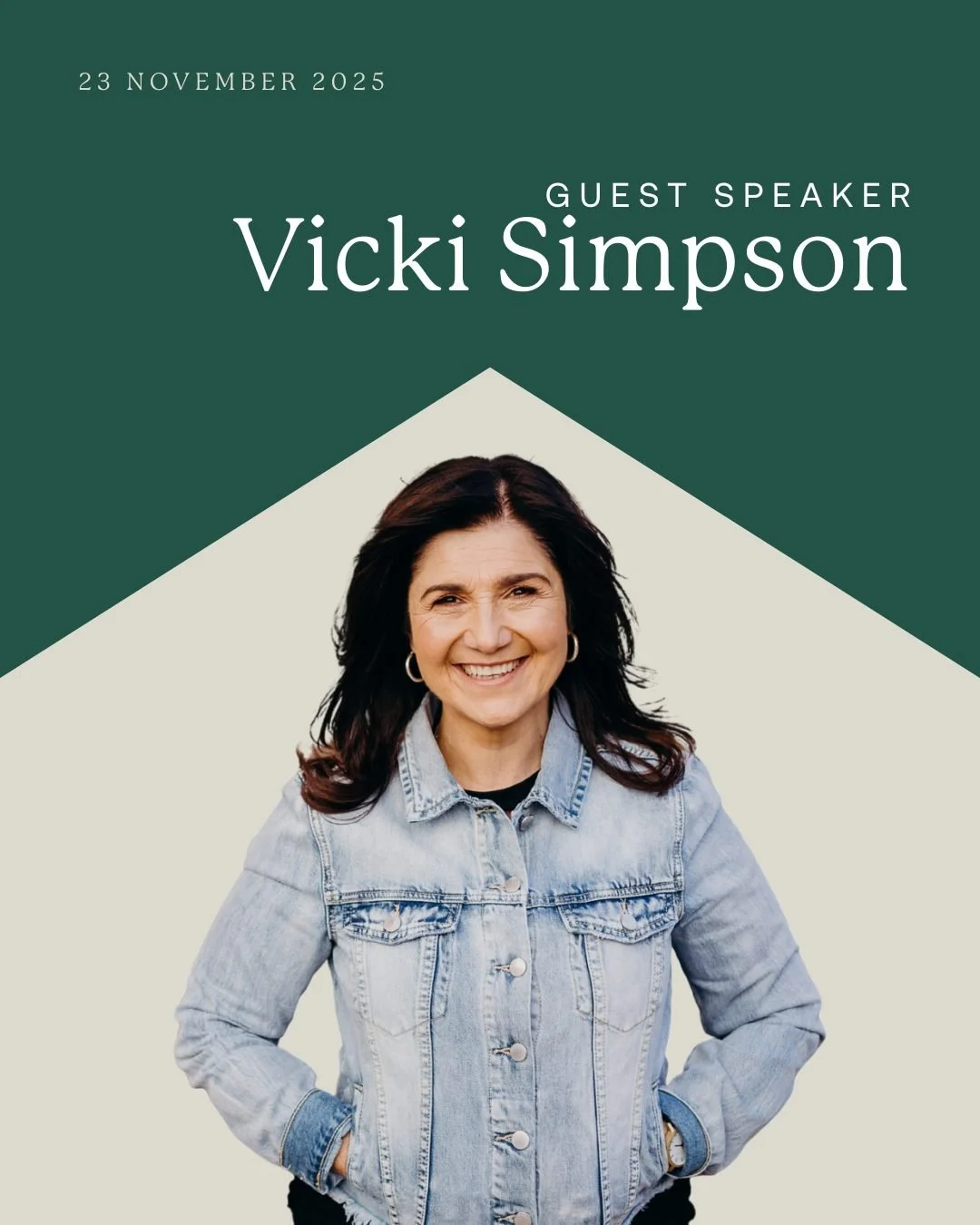 Mark your calendars, church! Sunday the 23rd of November is going to be a good one.

We&rsquo;re honoured to have @vickisimpson with us, bringing a powerful, timely word for the season we&rsquo;re in and carrying a strong prophetic anointing over our