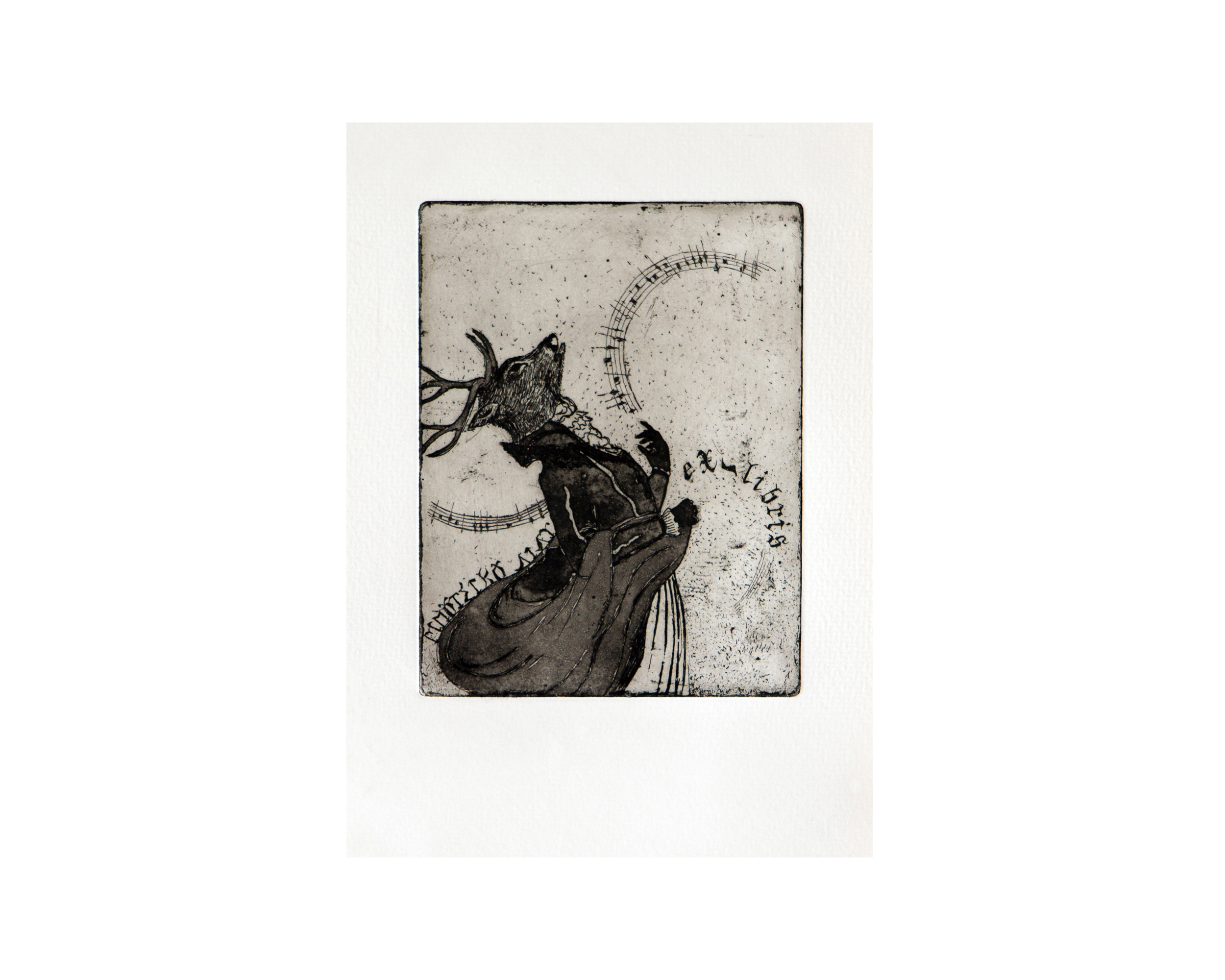 Ex Libris, limited edition etching print, aquatint, eau forte 10 x 13 cm 2008