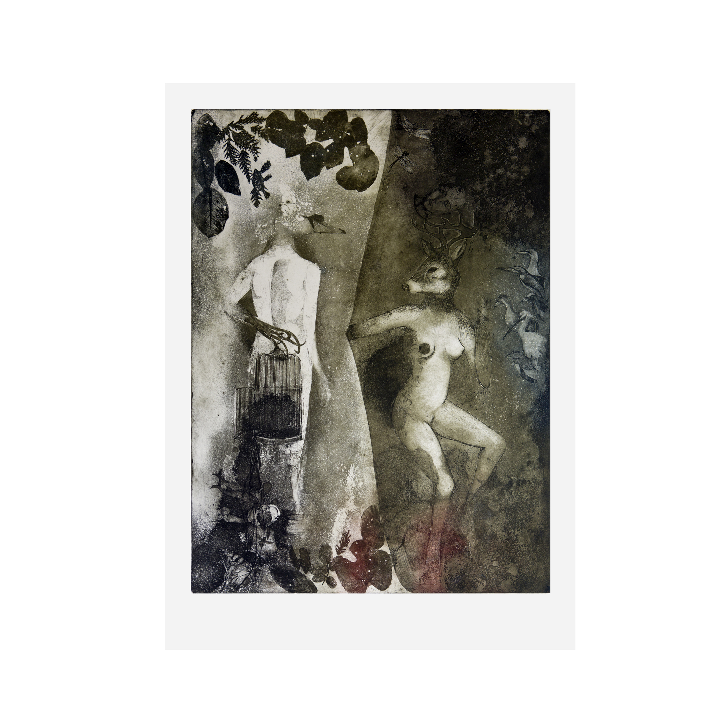 "Nigredo - The Dark Side of Eden" aquatint, eau forte, vernis mou, dry point 50 x 70 cm , 2010
