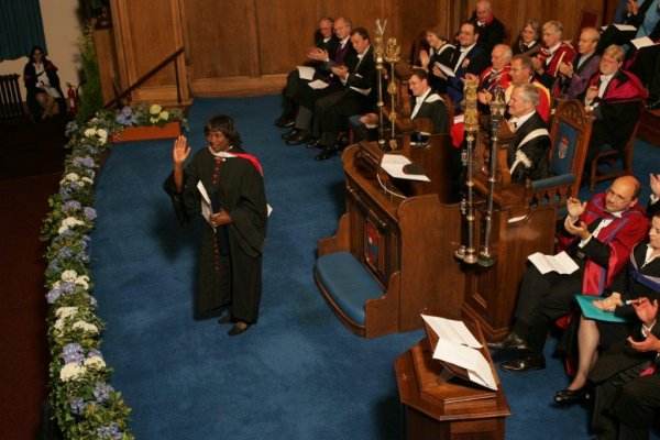  Renee Powell receiving honorary doctorate of laws at The University of St. Andrews, Scotland.&nbsp; 