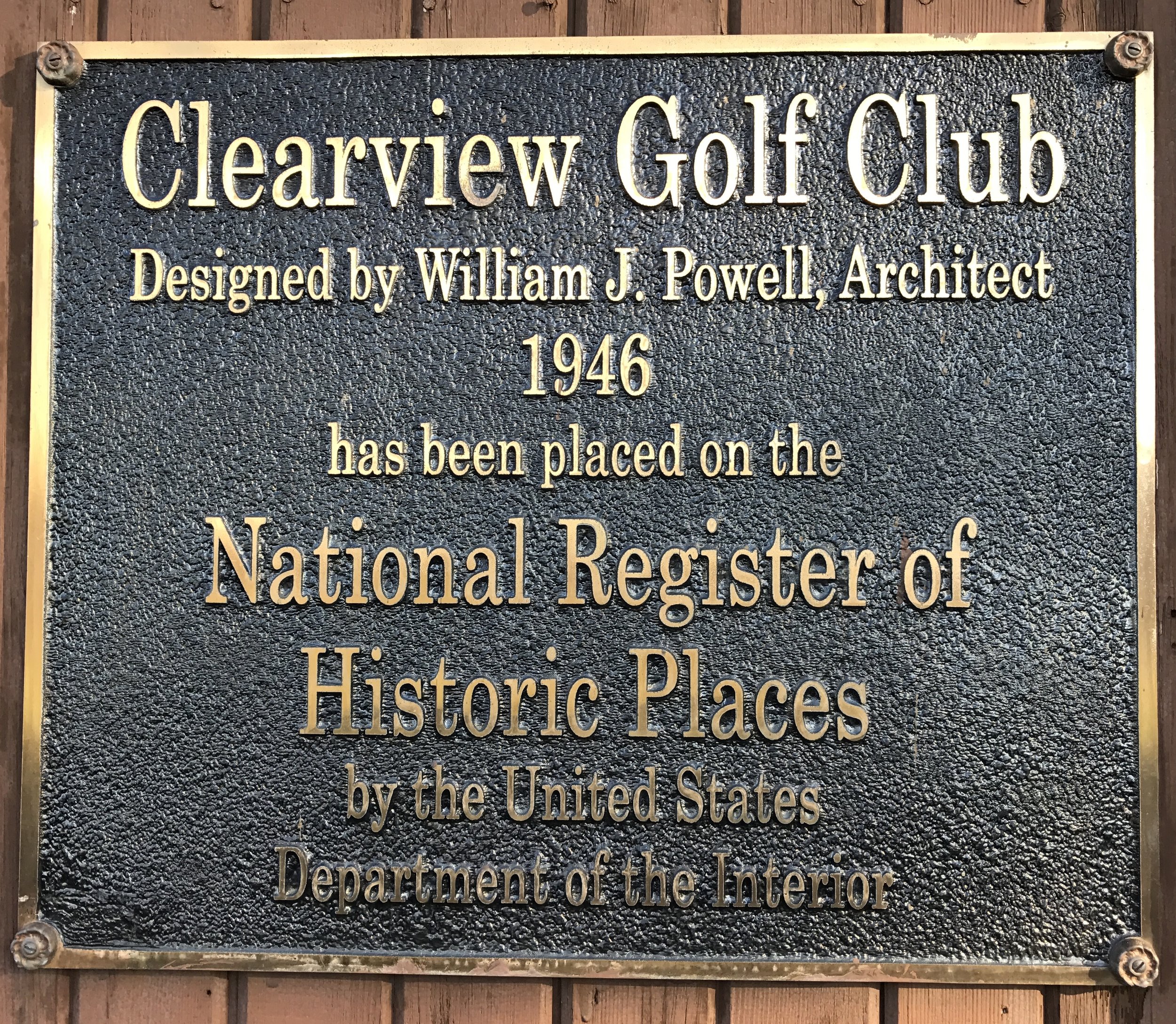 Clearview Golf Club was placed on the National Register of Historic Places by the U.S. Department of the Interior in 2001. 