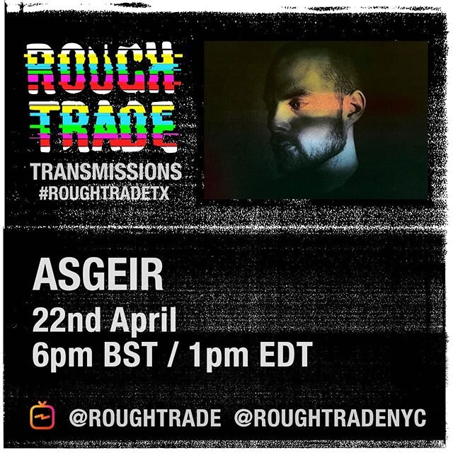 Join me tomorrow at 6pm BST / 1pm EDT for an exclusive RT Transmission on @roughtrade / @roughtradenyc IGTV!