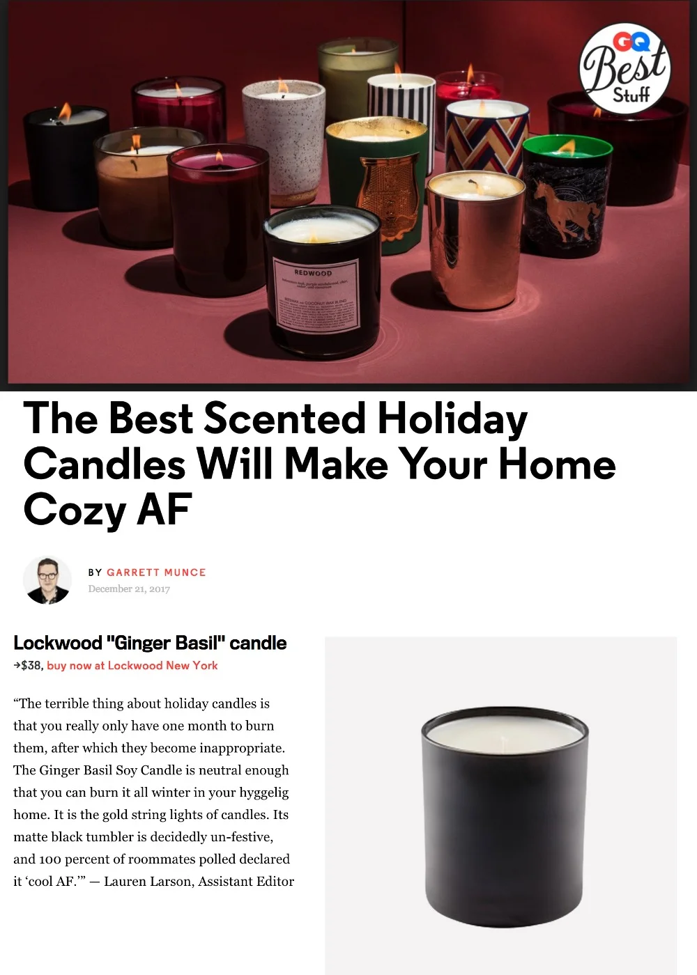 GQ: Best Stuff - Holiday Candles