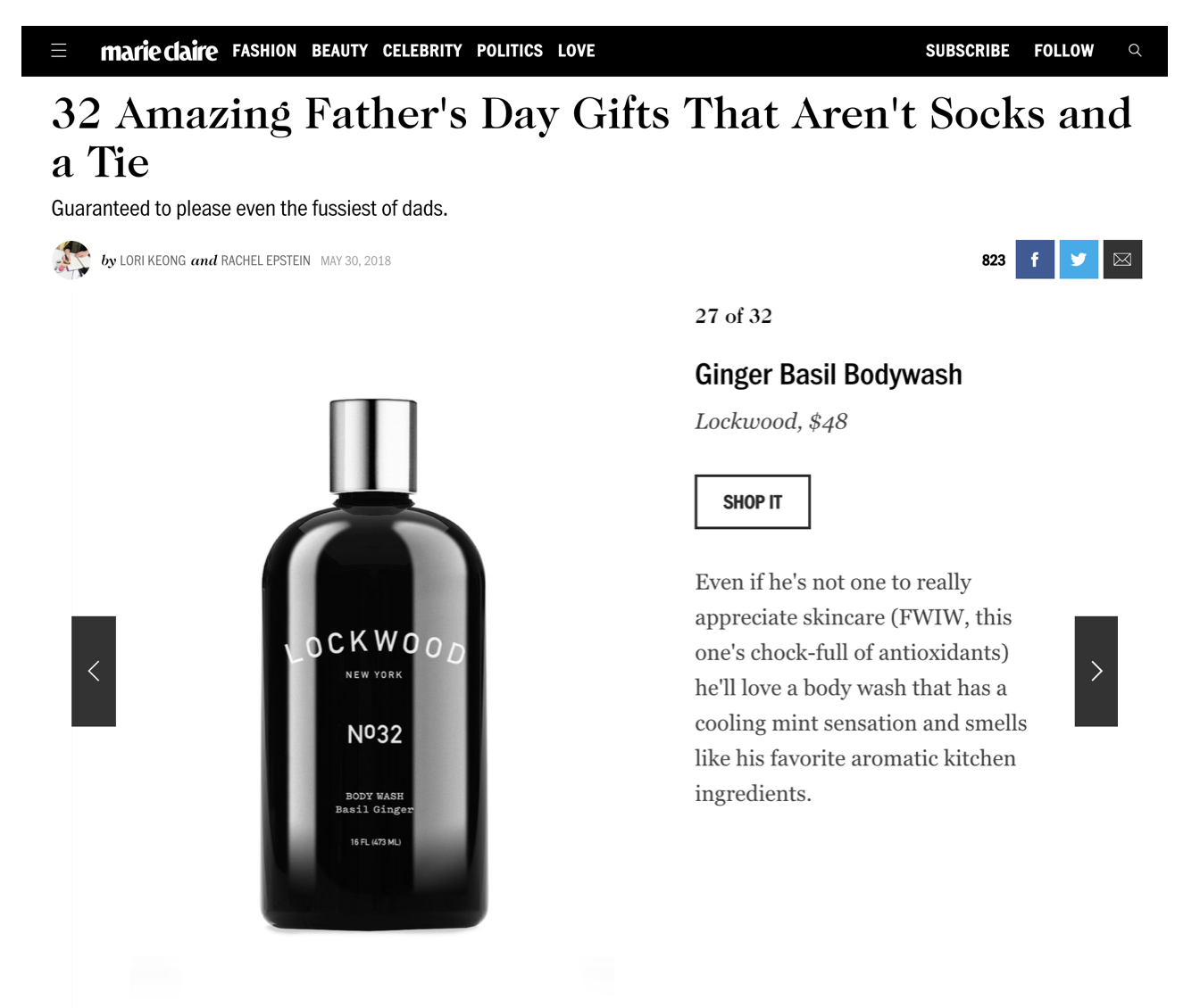MARIE CLAIRE: 2018 FaTHER's DAY GIFT GUIDE