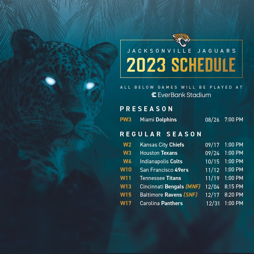 jaguars home schedule
