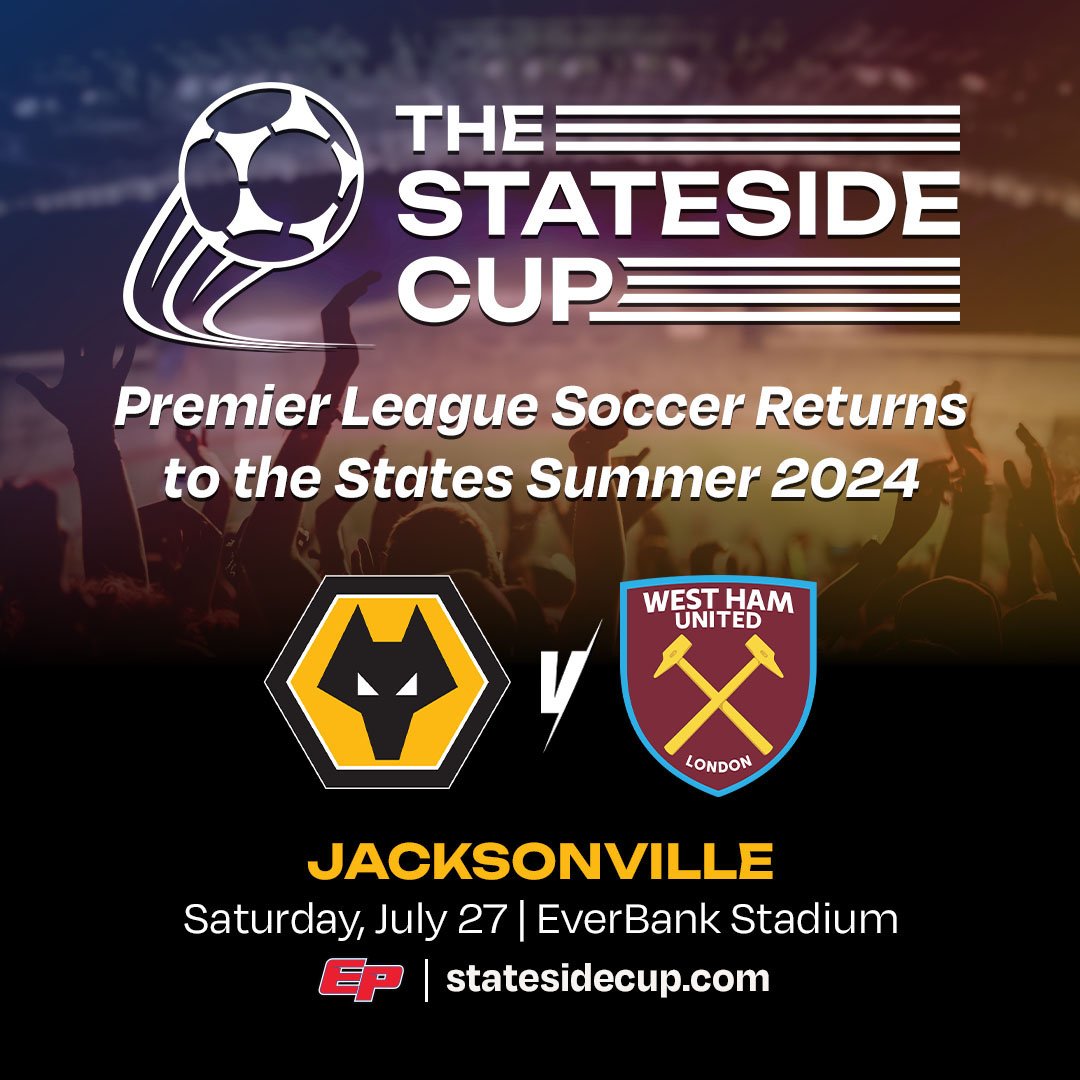 JUST ANNOUNCED ⚽ Premier League Soccer comes to EverBank Stadium on July 27th when Wolverhampton Wanderers F.C. and West Ham United F.C. compete for the Stateside Cup. Tickets go on sale Monday, May 13 at 10 AM.

For more info, visit the link in our 