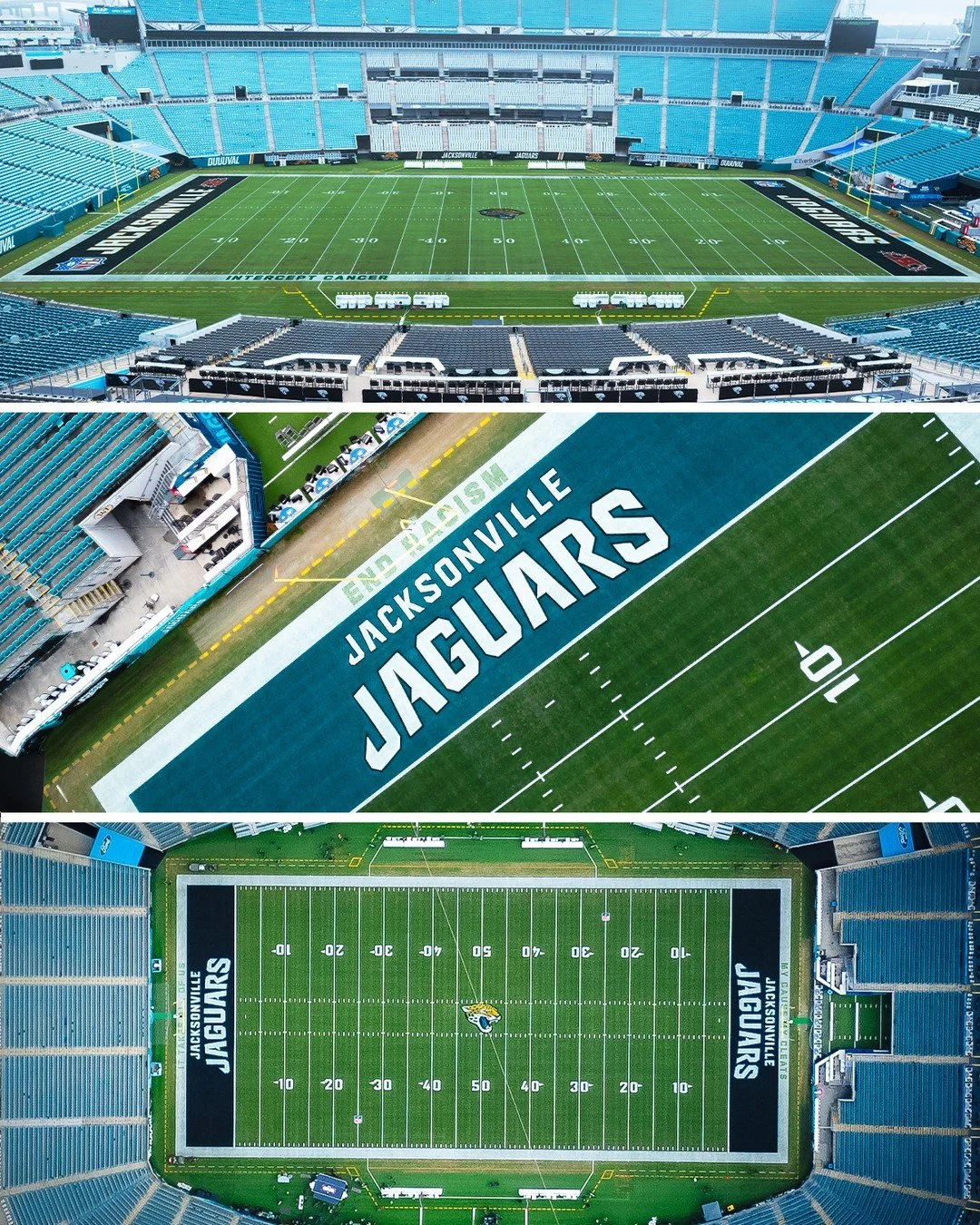 What's your favorite end zone paint: teal, black or throwback? 🐆