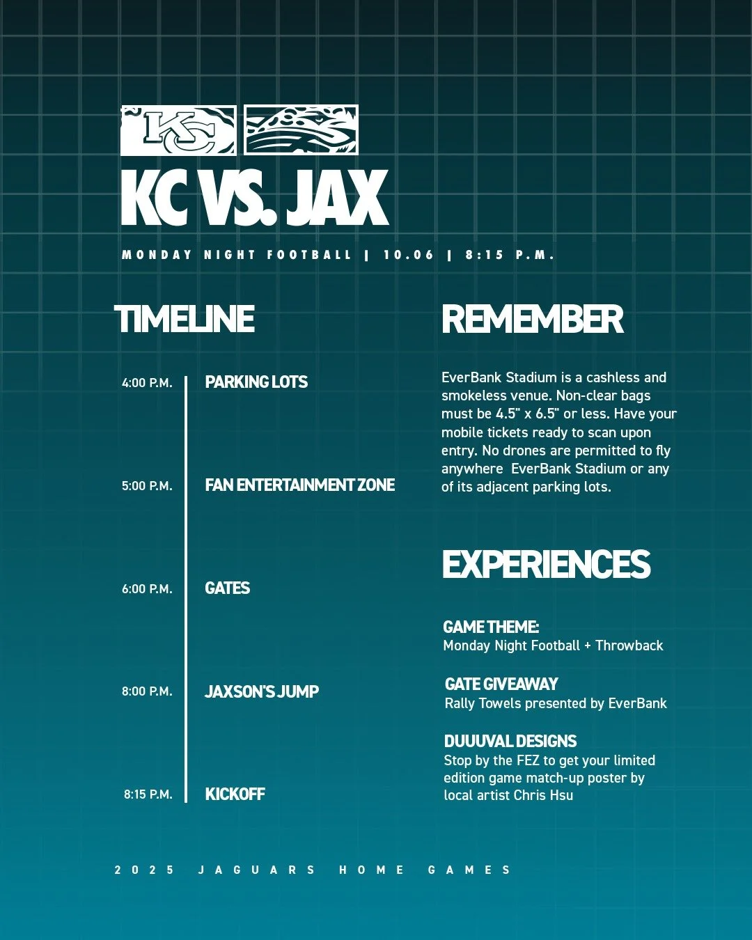 It's time for prime time at The Bank. 🐆

#KCvsJAX