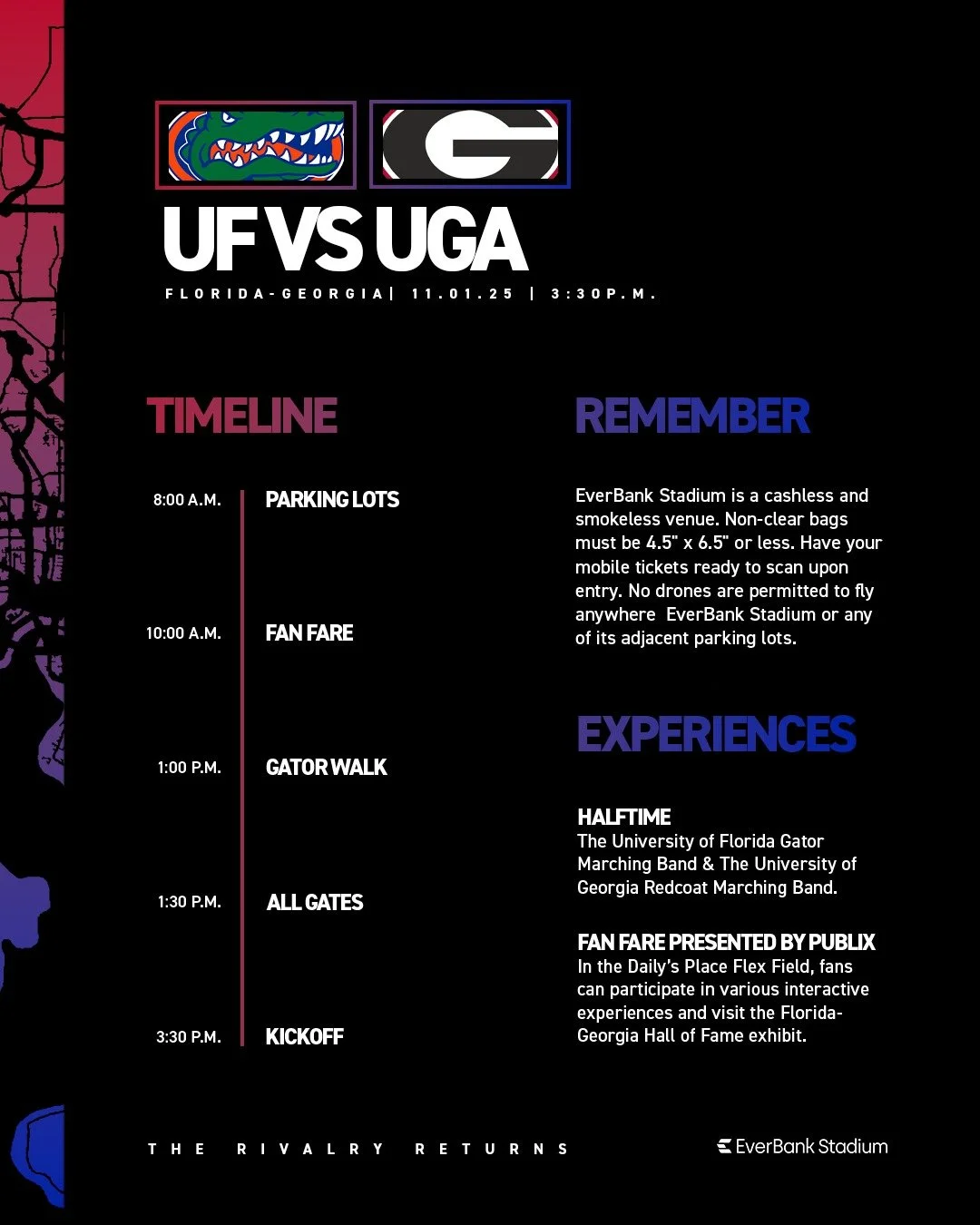 The Gators are chomping &amp; the Dawgs are barking. It&rsquo;s Florida-Georgia game day at The Bank.