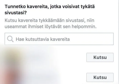 Kutsu kaverisi tykkäämään sivusta painamalla Kutsu-nappia.