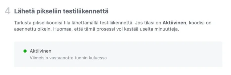 Facebook pikseli testaaminen
