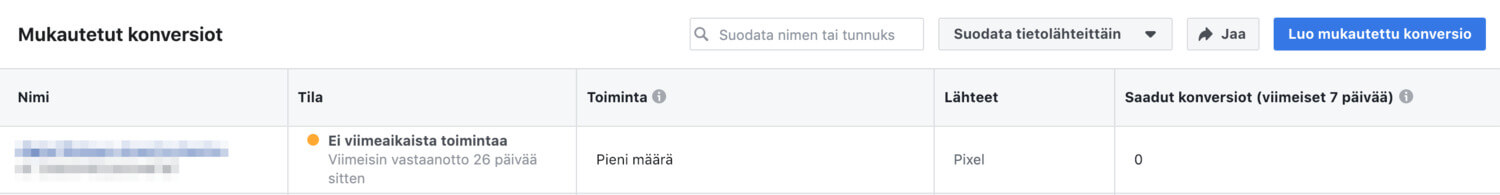 Facebook-pikselin käyttö