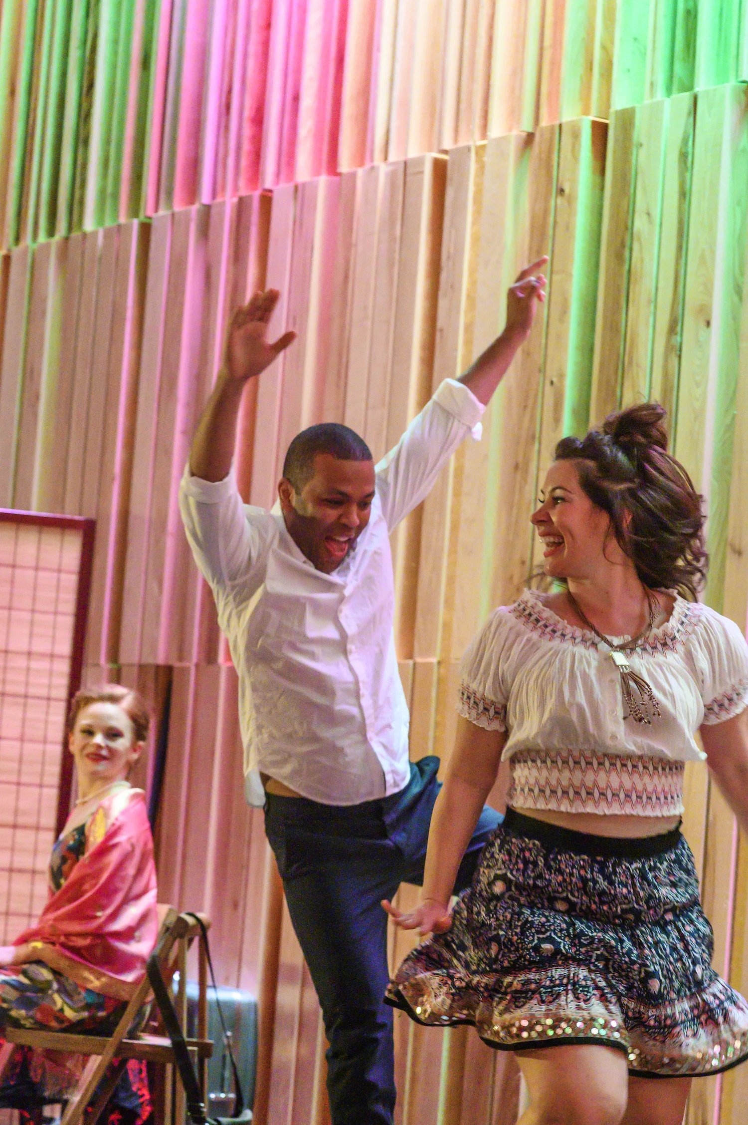 Rachel Baird as Blanche DuBois, Cesar Lozada as Mitch & Sandy Simona as Stella Kowalski in Last Stop: Desire . Photo by Katie Sikora.