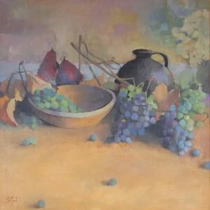 red pears &amp; grapes