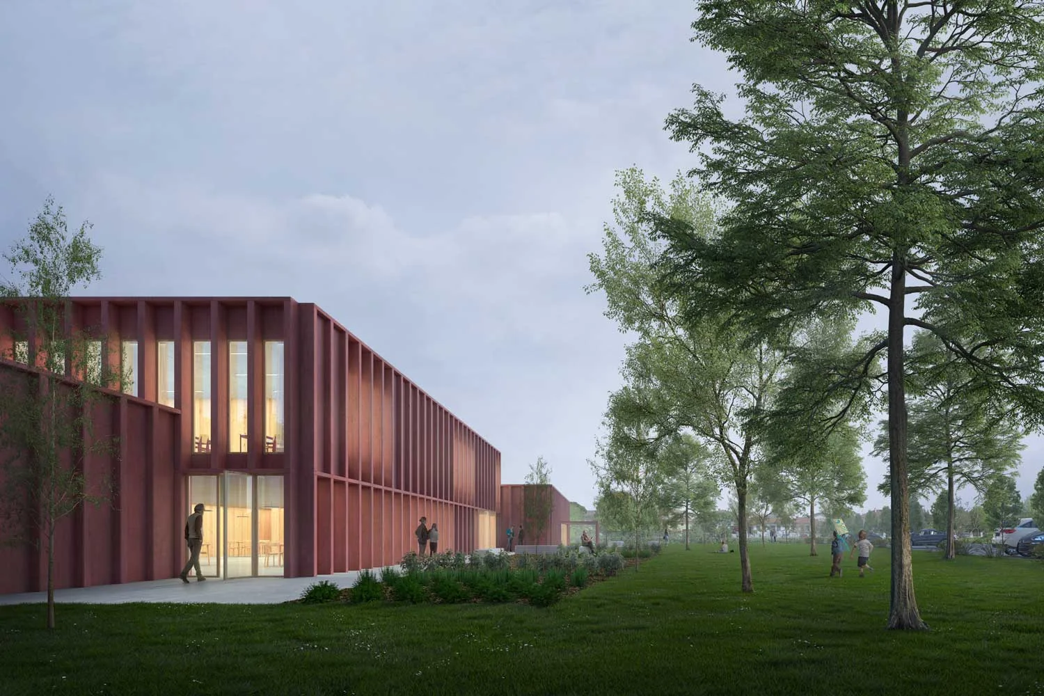 First prize in the competition for the extension and reconstruction of Trojska school in Prague, Czech Republic