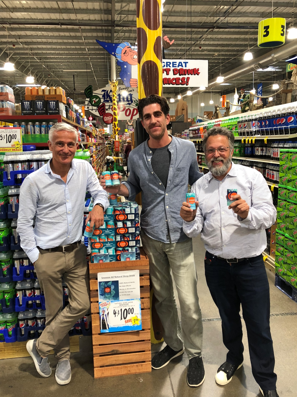 Photo: Hans Vriens, founder of Snoooze, Chris Bonamino of Jungle Jim’s and Rick Ross, CEO of Galerie who is partnering with Vriens to launch Snoooze in Cincinnati as a test market for the U.S. roll out.