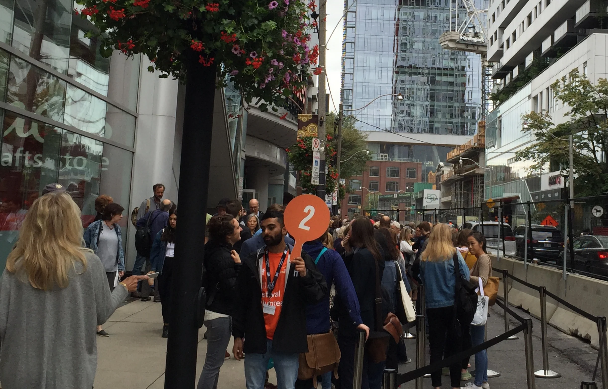 Long lines are the norm at Toronto International Film Festival screenings, scattered throughout the downtown area. The Festival is estimated to contribute some $189 million to the area’s economy with nearly 400 films shown during the 10 days.