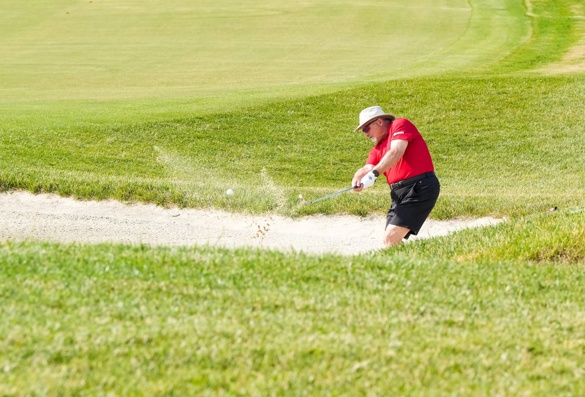  Bengals legend Jim Breech plays hole 18 of the Inaugural Joe Burrow Foundation Golf Invitational Monday, June 5, 2023 at Cold Stream Country Cub. 