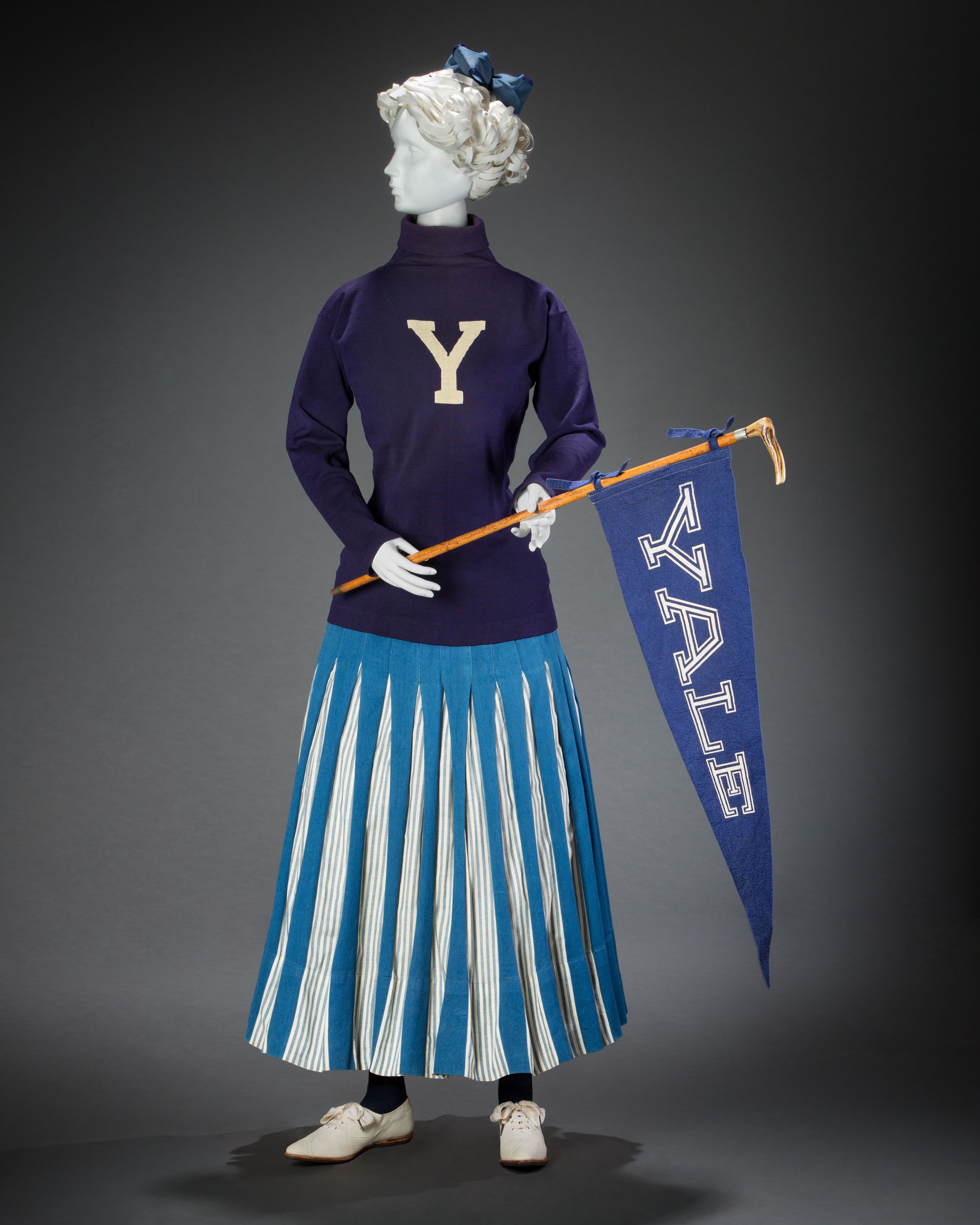  Cheerleading ensemble with Spalding sweater, 1900s Photo: Brian Davis © FIDM Museum CourtesyAmerican Federation of Arts 