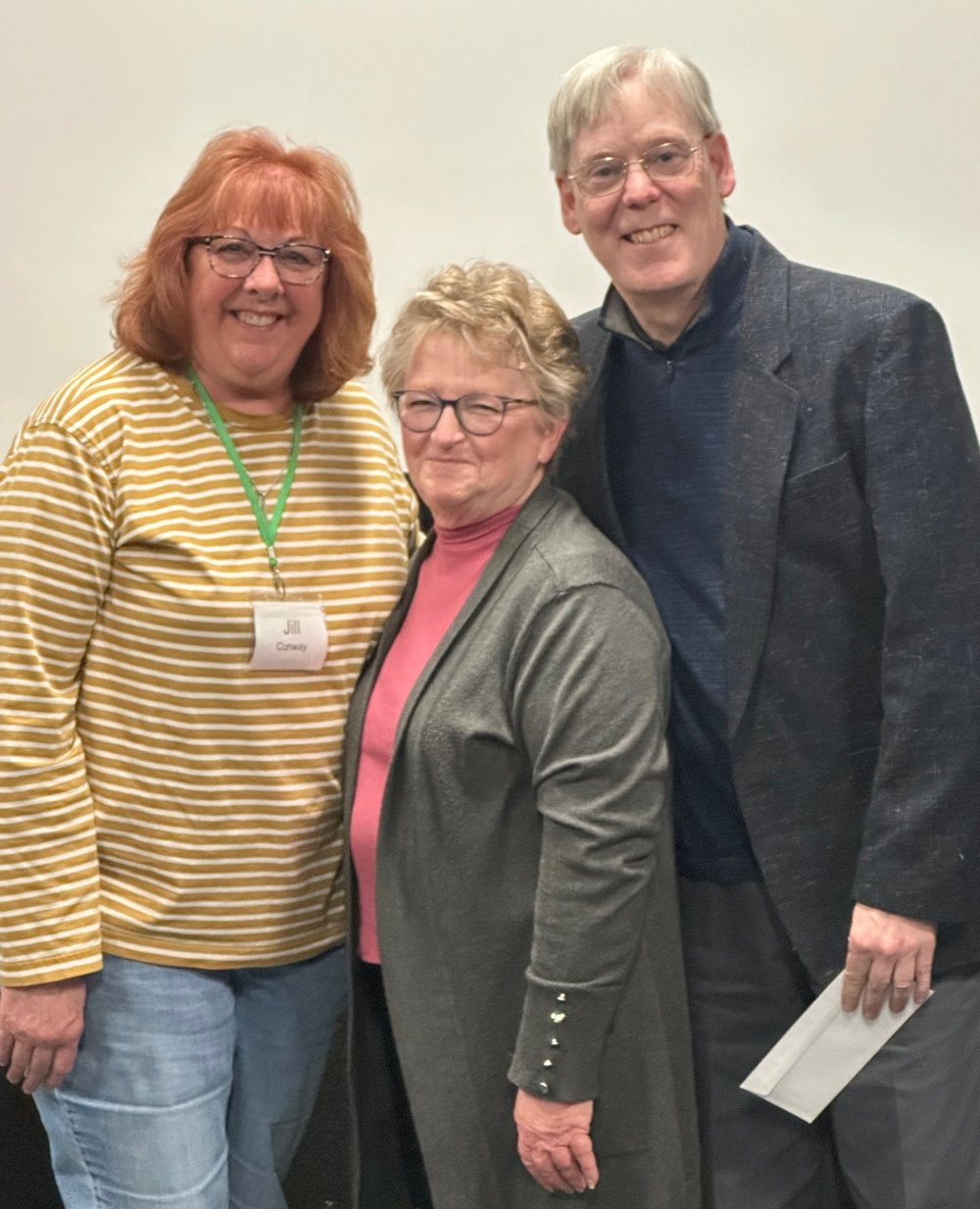 Jiill Conway, Summerfair board chair, with Elaine Volker and Dennis Murphy, Drama Workshop