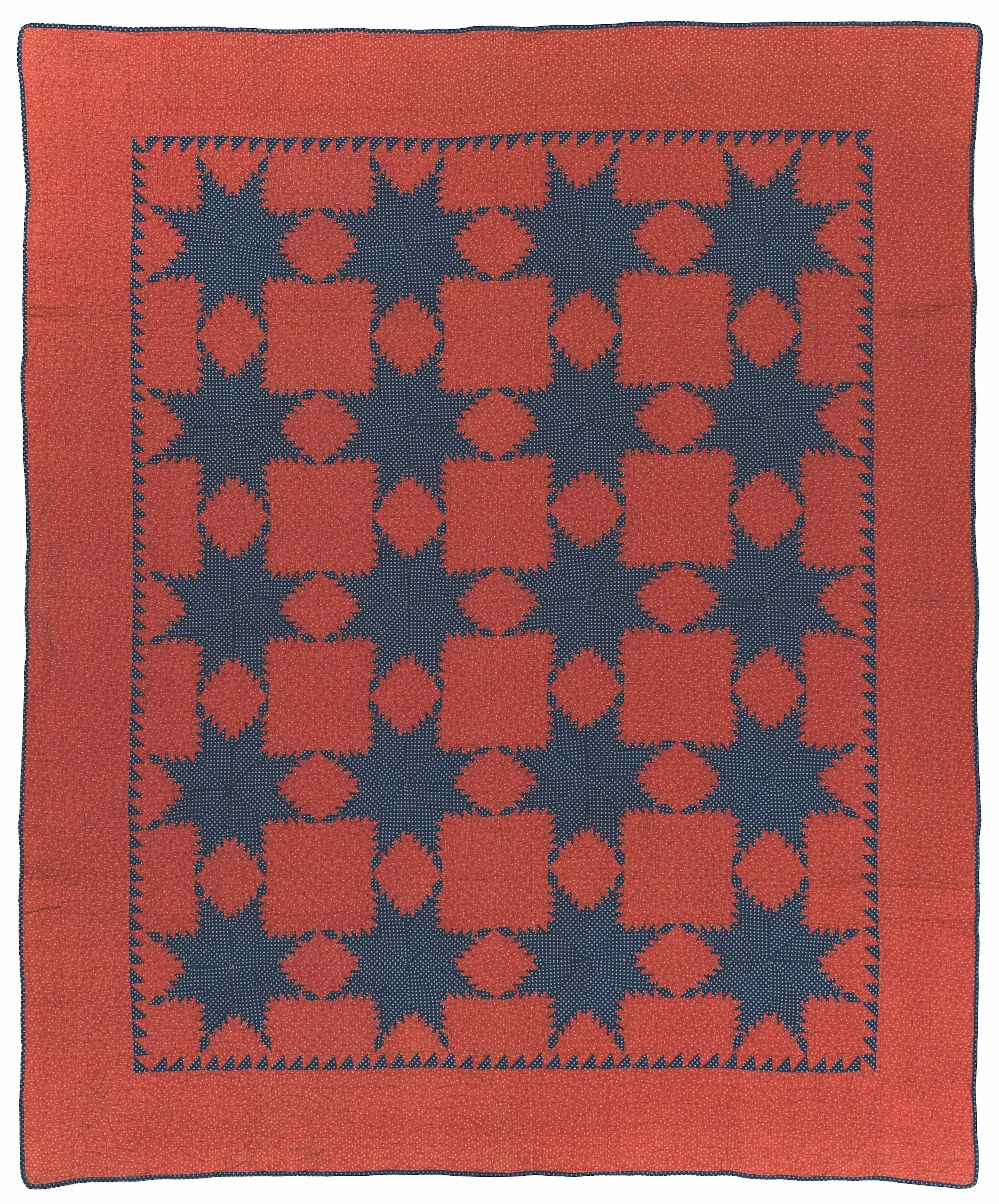 Feathered Star Quilt, about 1850–1870, possibly Northeastern Ohio, hand-pieced and hand-quilted cotton.