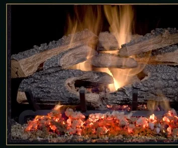 Golden Blount "Hickory" View Full Specs 8-log set 5/8" thick grate Large amounts of embers Black rock standard Split top logs with Bonfire style bottom logs Special two-piece rotten front log for maximum ember effect.