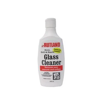 Glass Cleaner A safe strong non-scratching formula that removes baked on smoke, soot, creosote, carbon and mineral residues from glass.