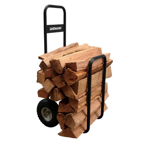 Firewood Caddy Heavy duty steel, black w/waterproof cover.