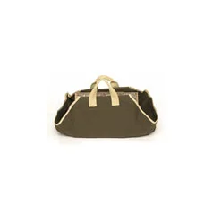Canvas Carrier Sage green with closed ends to catch loose debris.