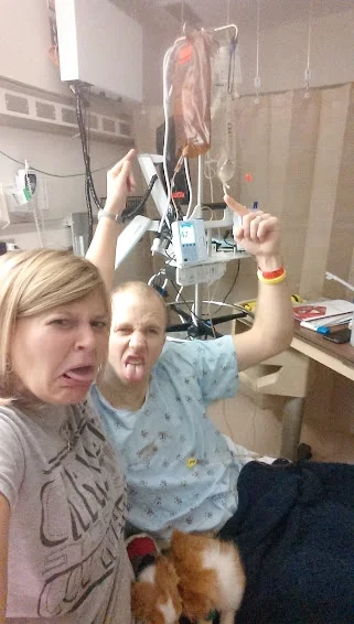 Caleb was feeling terrible at this point because it was a rough first round of chemotherapy.