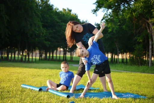 Owner/Instructor ~ Karina Marino &amp; her favorite little yogis