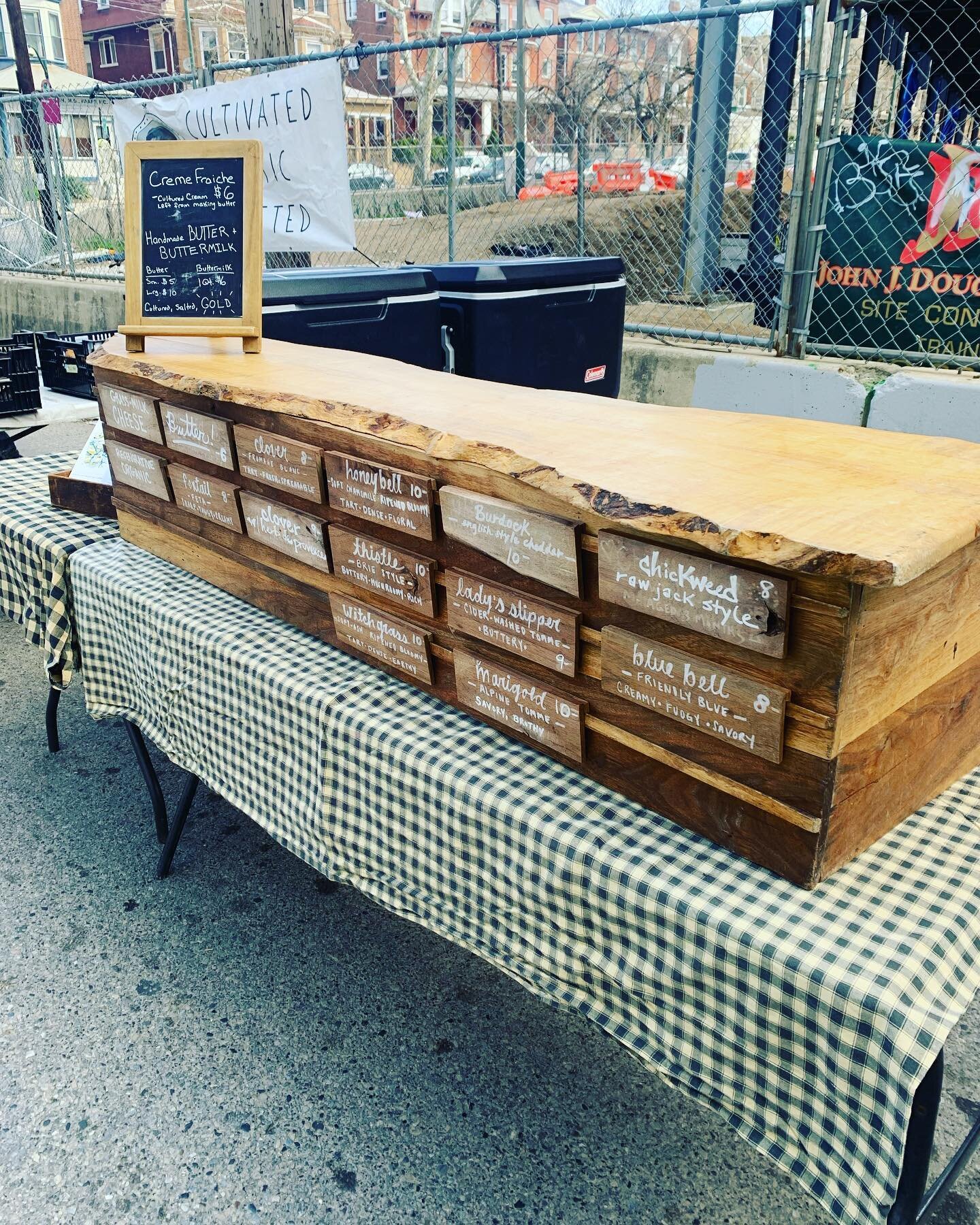 I&rsquo;m ready for you at Clark&rsquo;s park farmers market today doling out all of your @milkhousecheese handmade artisan cheeses. Spoiler alert, I&rsquo;m most excited about the non cheese items- butter, buttermilk, and creme fraiche, OH MY!