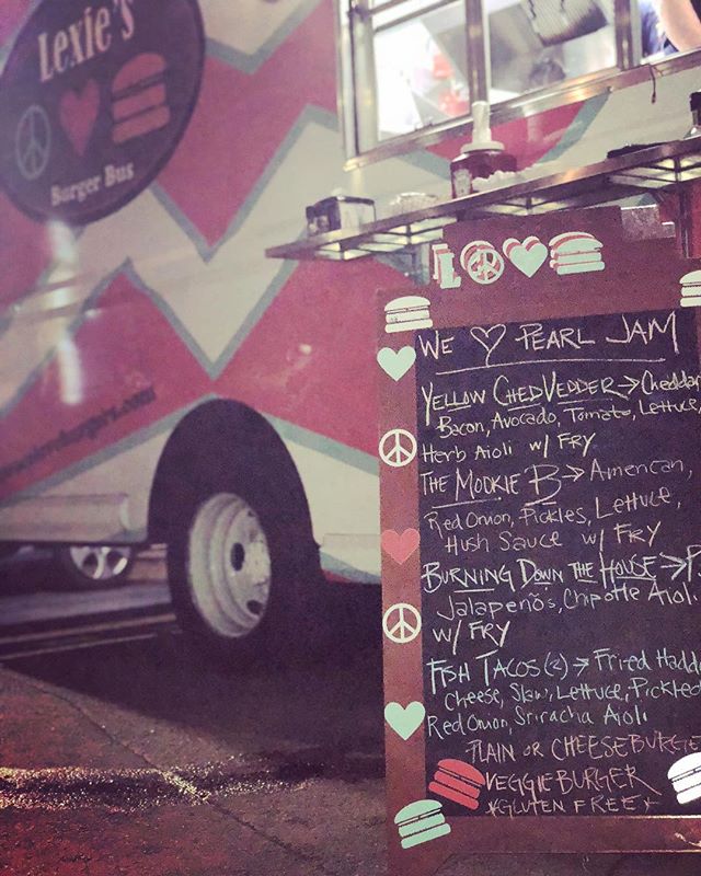 Last nights &ldquo;set list&rdquo;✌🏽 So much fun being at Fenway with the Burger Bus last night!! We got to catch some of the show and even though we didn&rsquo;t meet the band 😢 we certainly made sure their crew had happy full bellies after all th