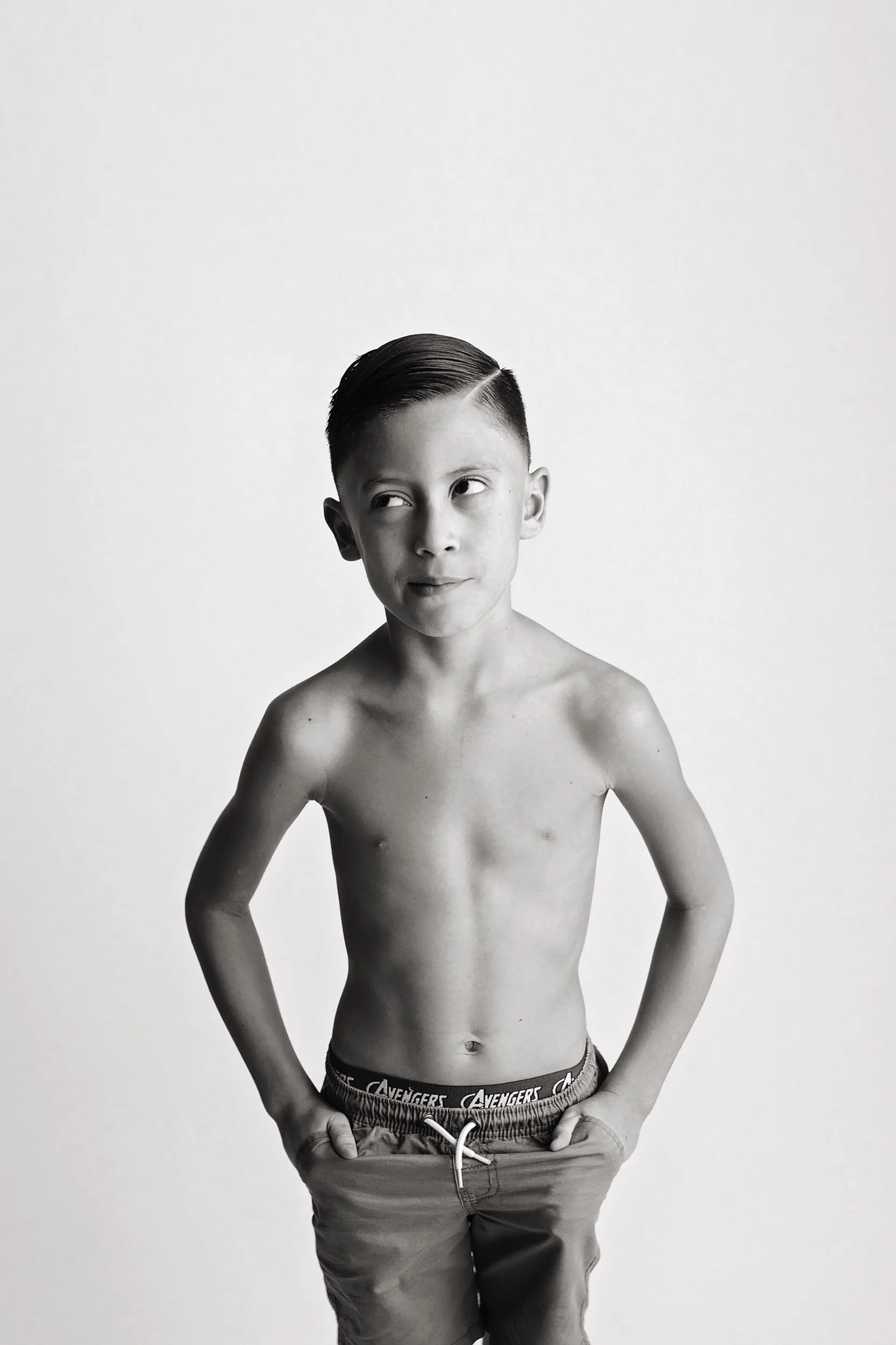 Boy Funny Face Children Photographer Black and White Photo