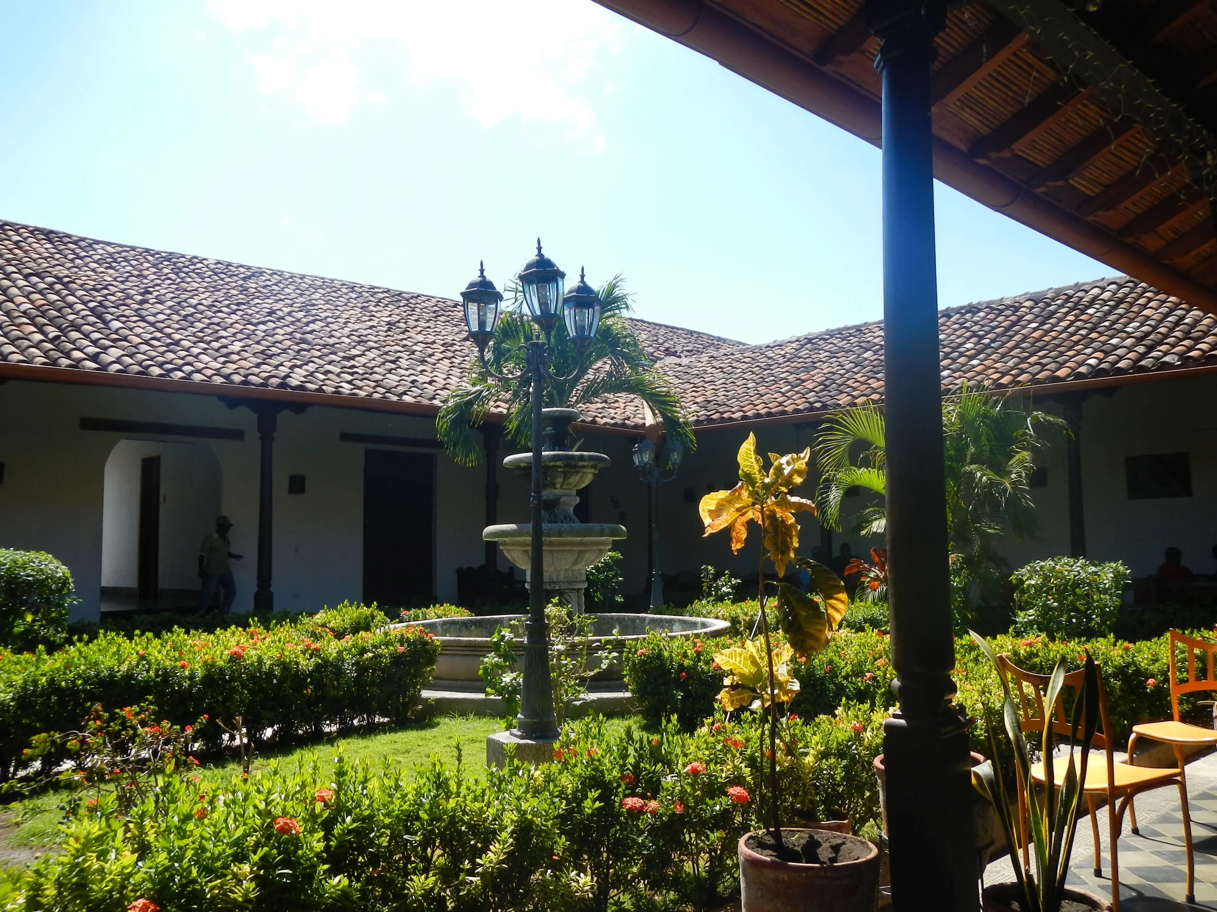 Typical Spanish Colonial courtyard garden