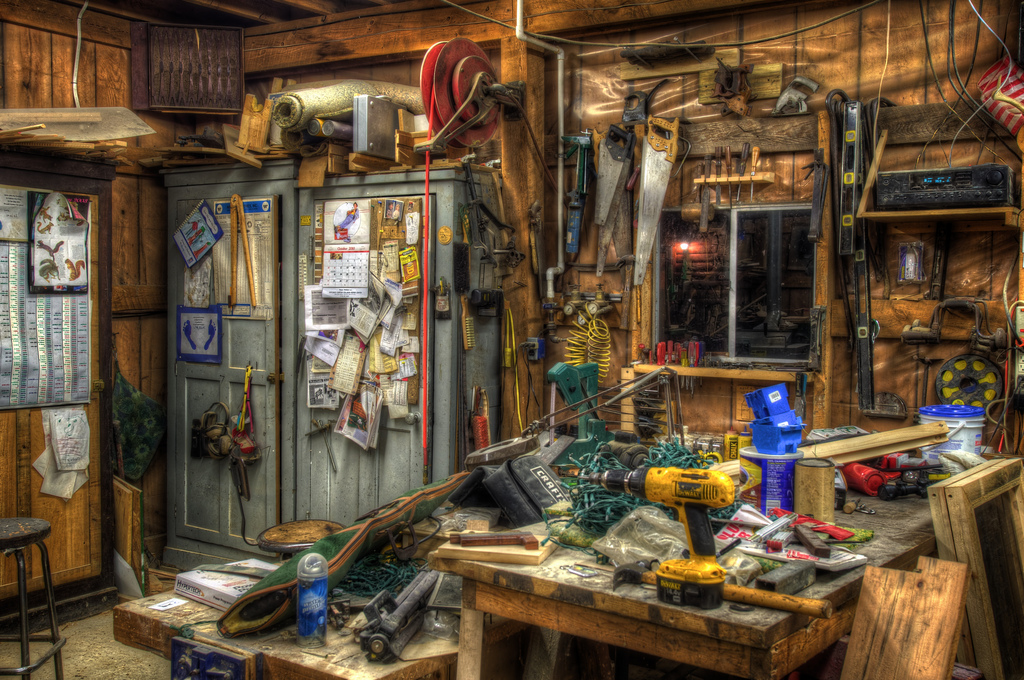 A workshop that reminds me a lot of my dad's, by John Tornow on Flickr.