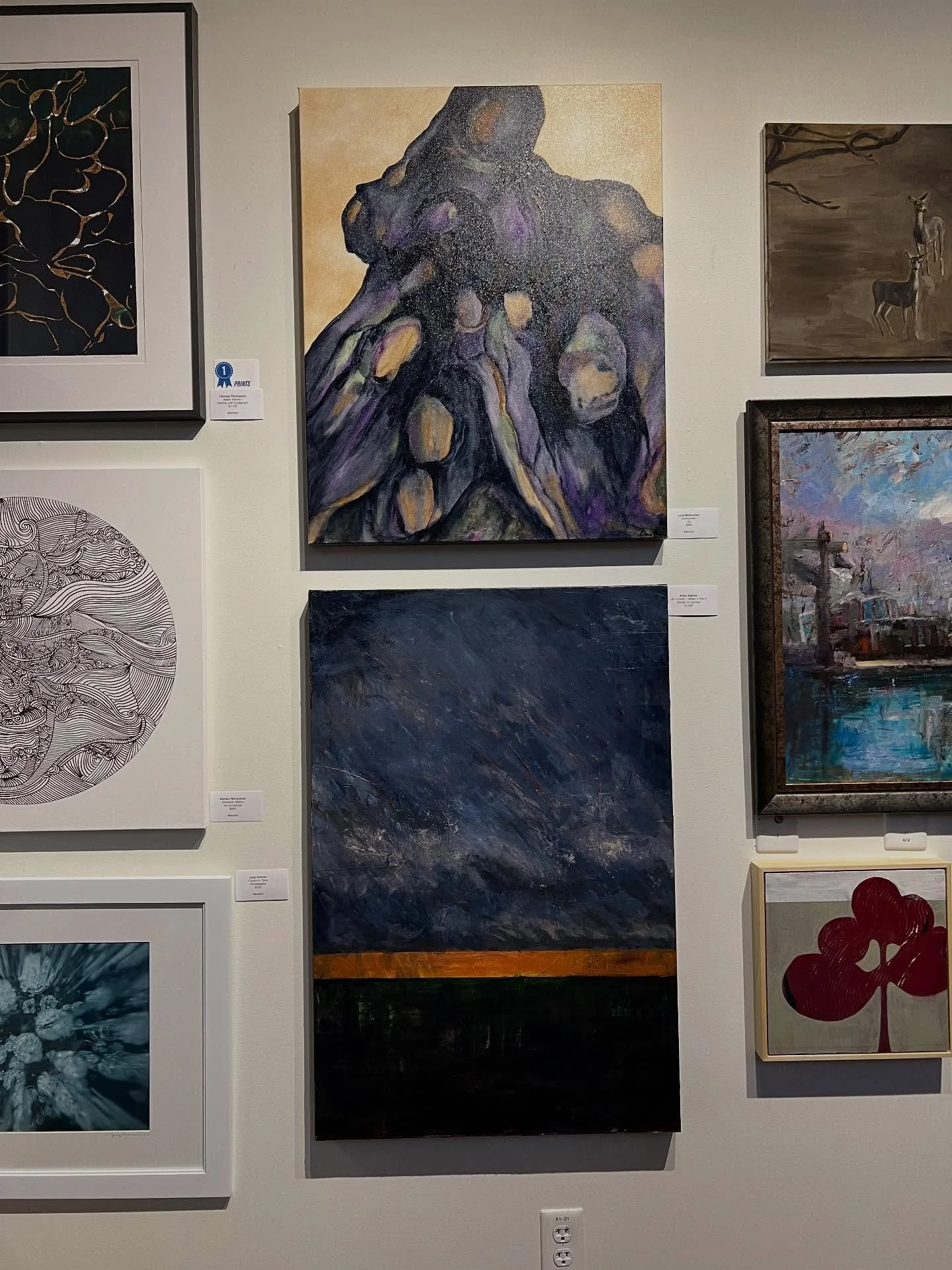 Big crowd @pacificartleague for the opening of their 104th anniversary show! Thrilled to have a piece in this exhibit. Up through January 13.