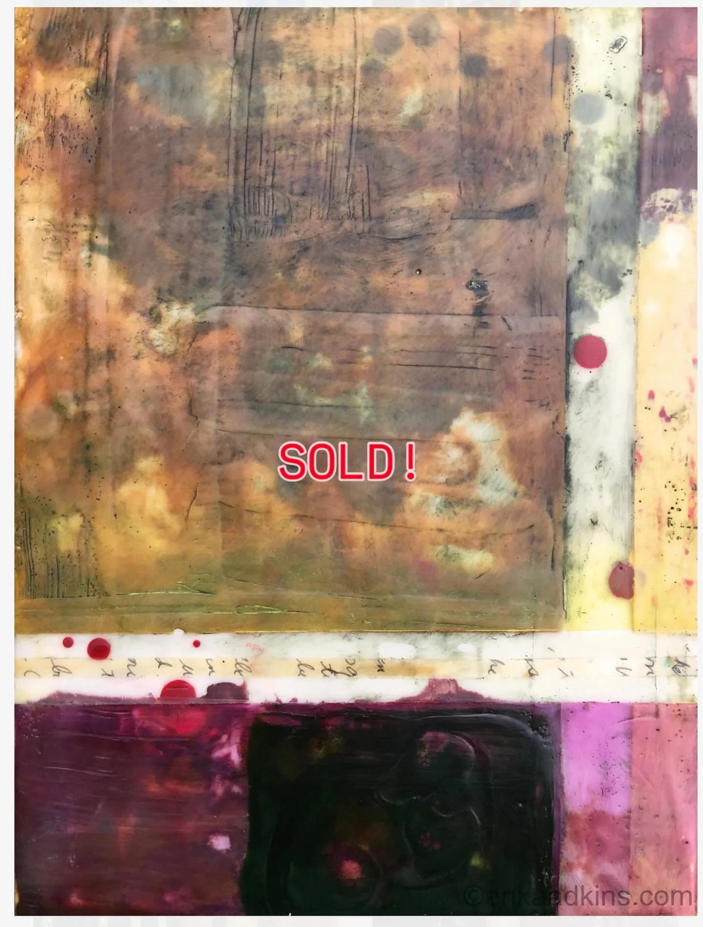 Off to a new home! Love seeing pieces speak to a collector. Open Studio today, 10a-5p. More info @colonyofcoastsideartists 
https://www.colonyofcoastsideartists.com/coca-os-2025.html

#bipocartists 
#encausticart 
#endcensorship